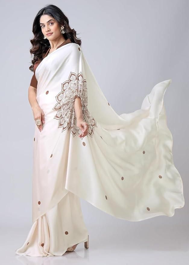 Printed Kaftan Saree with Blouse