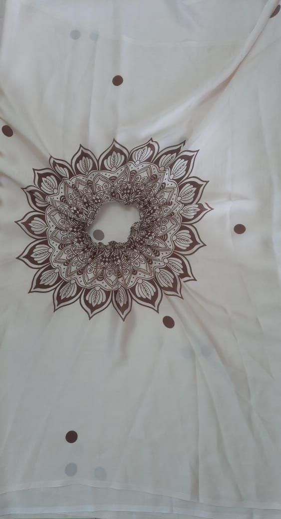 Printed Kaftan Saree with Blouse
